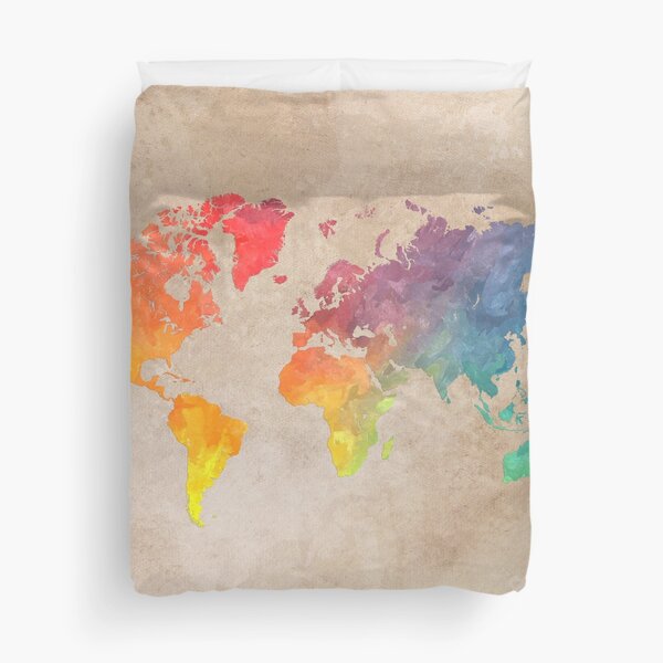 World Map maps Duvet Cover