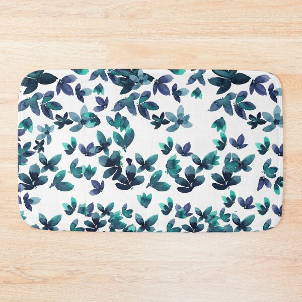 Born to Butterfly - Teal and Navy Palette Bath Mat