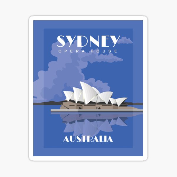 Item preview, Sydney Opera House - retro style travel poster designed and sold by WeeBirdDesign.