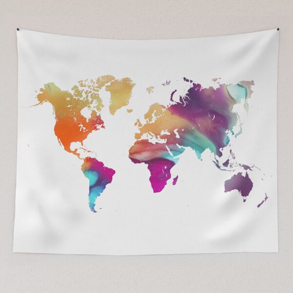 Item preview, World map watercolor #map #worldmap designed and sold by JBJart.