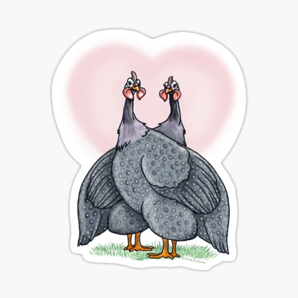 Guinea Fowl Love Sticker