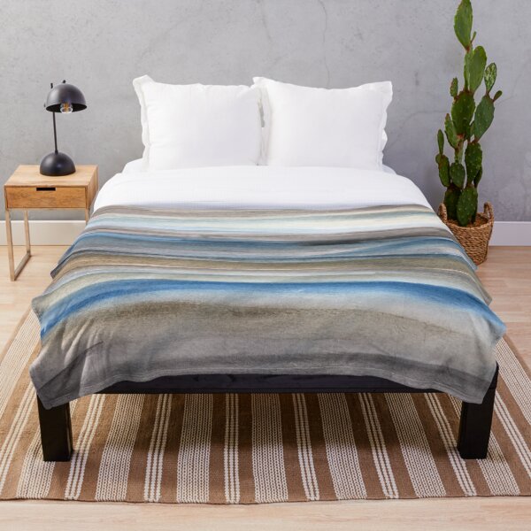 Brown and Blue Abstract Throw Blanket