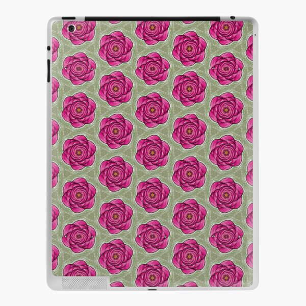 Green and Rose Abstract Flower iPad Skin