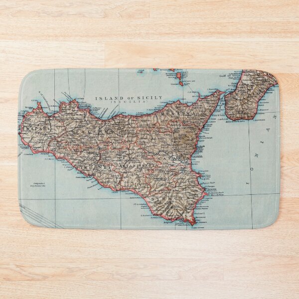Item preview, Vintage Map of Sicily Italy (1900) designed and sold by BravuraMedia.
