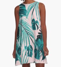 Tropical Jungle Leaves Dream #4 #tropical #decor #art A-Line Dress