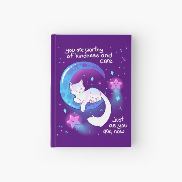 "You Are Worthy of Kindness and Care" Space Kitty Hardcover Journal
