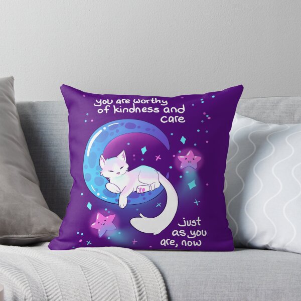 Item preview, "You Are Worthy of Kindness and Care" Space Kitty designed and sold by thelatestkate.