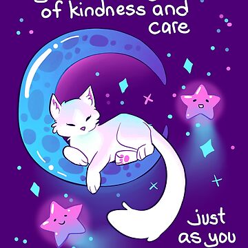 Artwork thumbnail, "You Are Worthy of Kindness and Care" Space Kitty by thelatestkate