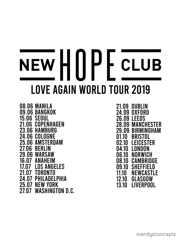 Tarjetas de felicitación « New Hope Club Love Again Tour 2019» de  mandysconcepts | Redbubble