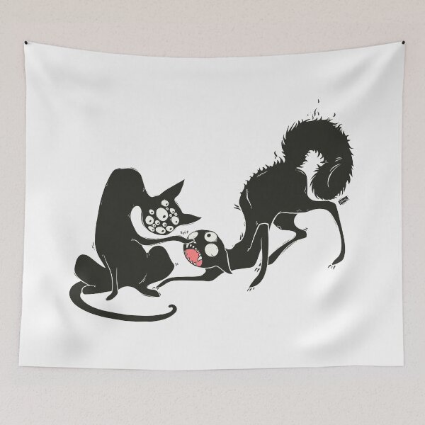 Item preview, Strange Funny Black Cats With Many Eyes designed and sold by cellsdividing.