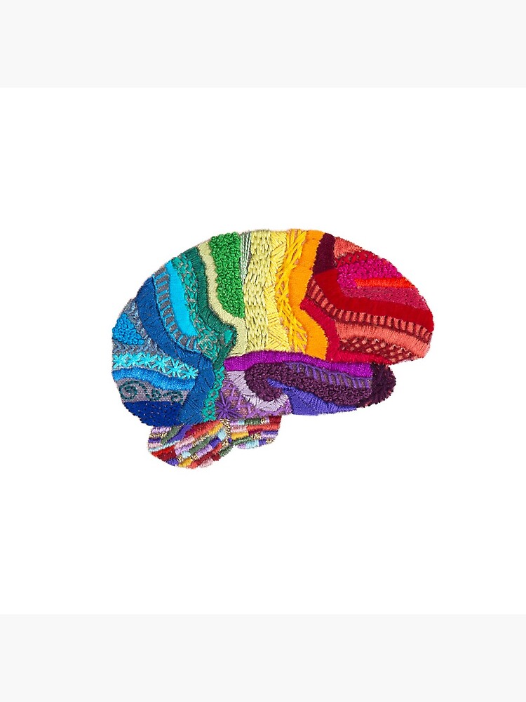 Sampler Brain - Embroidered Look - Rainbow Brain by Laurabund