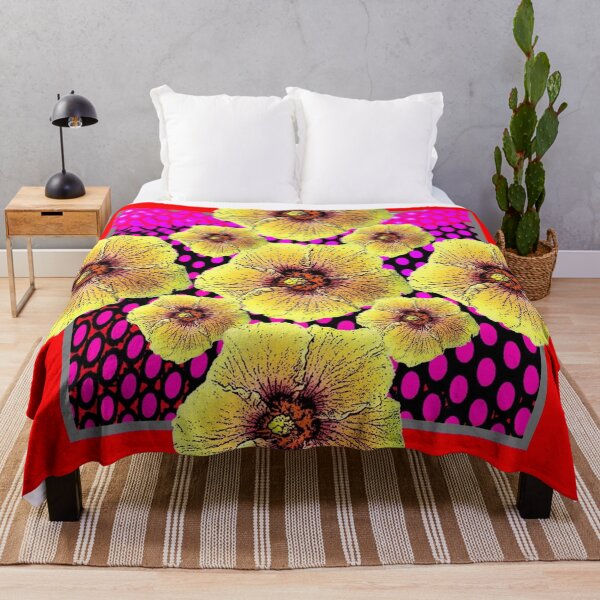 Item preview, MODERN ART YELLOW FLORAL DRAWING RED ART, designed and sold by sharlesart.