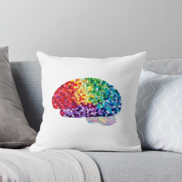 Item preview, Square the Circle - Embroidered Look - Rainbow Brain by Laurabund designed and sold by Laura Bundesen.