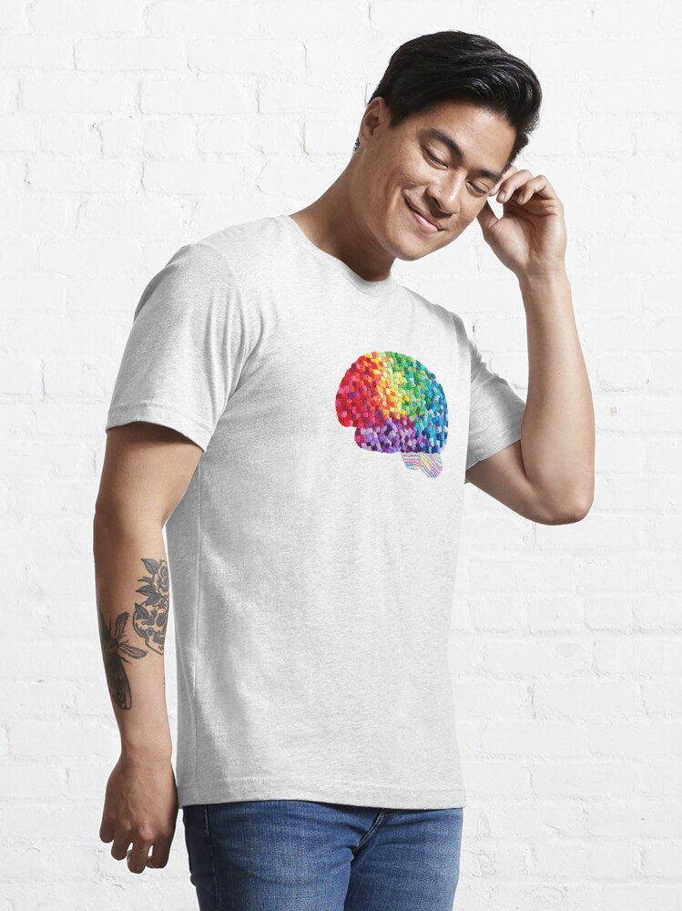 Embroidered Look - Rainbow Brain  Sticker for Sale by Laura Bundesen