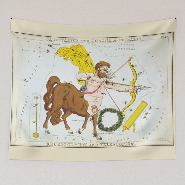 Item preview, Vintage Sagittarius Constellation Map (1825) designed and sold by BravuraMedia.