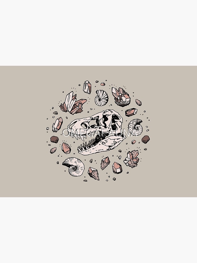 Geo-rex Vortex | Rose Quartz | Dinosaur Skull Fossil Art by OMEGAFAUNA