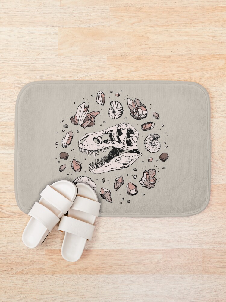 Alternate view of Geo-rex Vortex | Rose Quartz | Dinosaur Skull Fossil Art Bath Mat