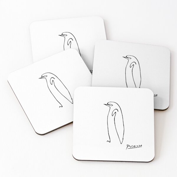 Pablo Picasso Penguin Artwork Shirt, Sketch Reproduction Coasters (Set of 4)