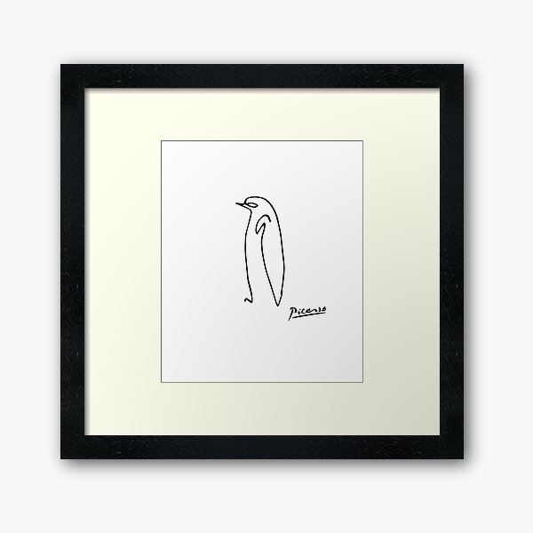 Pablo Picasso Penguin Artwork Shirt, Sketch Reproduction Framed Art Print