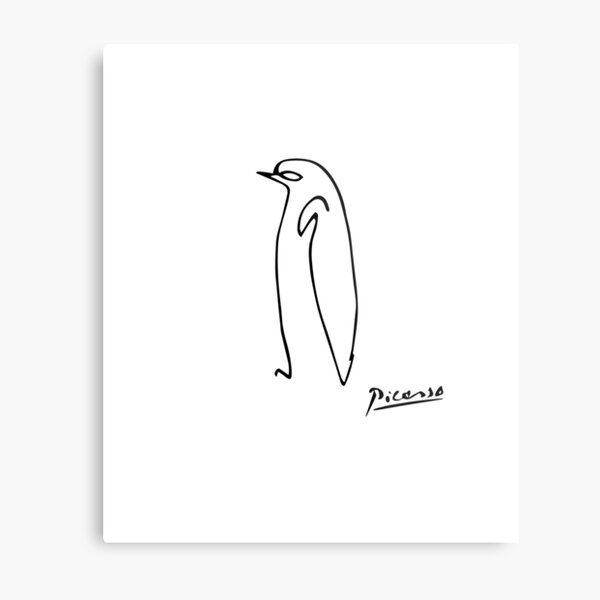 Pablo Picasso Penguin Artwork Shirt, Sketch Reproduction Metal Print