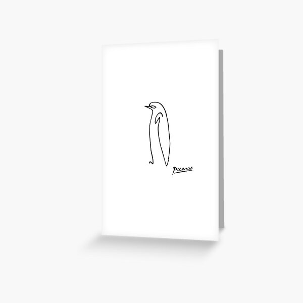 Pablo Picasso Penguin Artwork Shirt, Sketch Reproduction Greeting Card