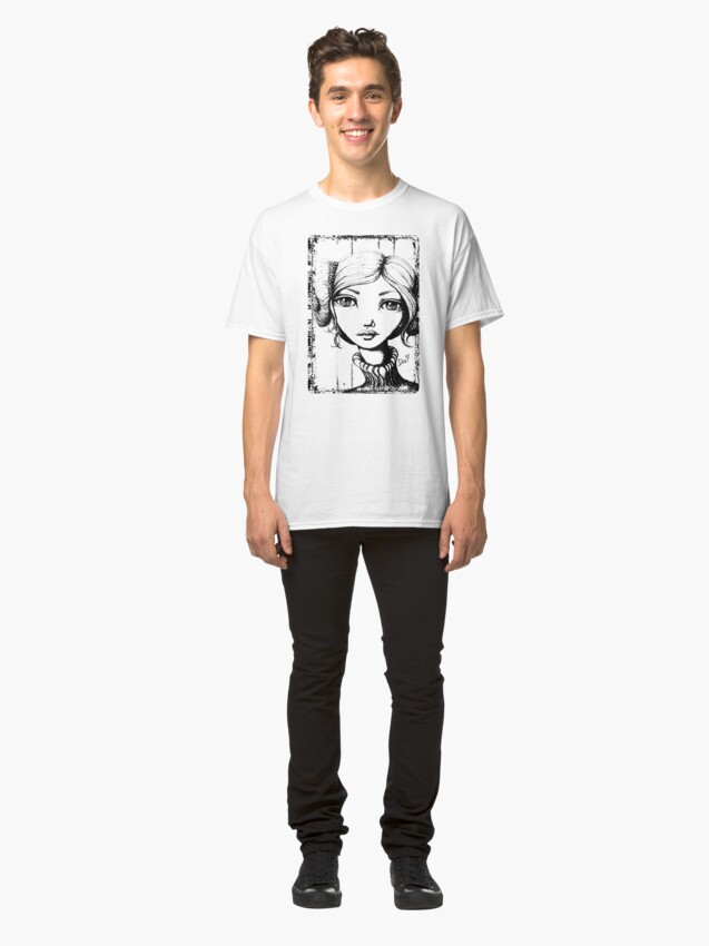 Alternate view of Space Buns - Outline Version Classic T-Shirt