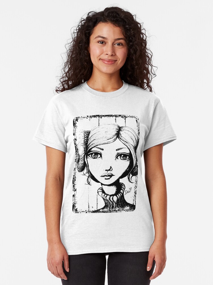 Alternate view of Space Buns - Outline Version Classic T-Shirt