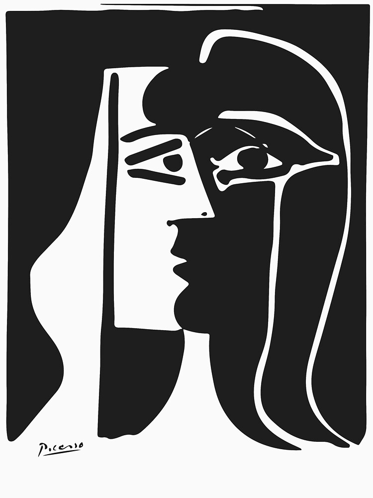 Pablo Picasso Kiss 1979 Artwork Reproduction For T Shirt, Framed Prints by clothorama