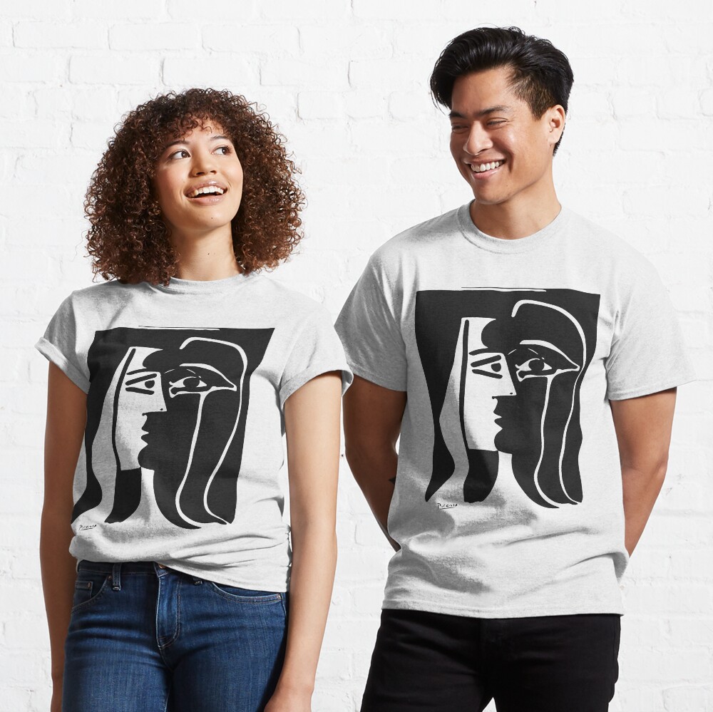 Pablo Picasso Kiss 1979 Artwork Reproduction For T Shirt, Framed Prints Classic T-Shirt