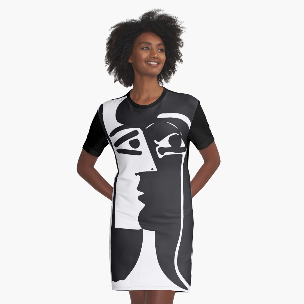 Pablo Picasso Kiss 1979 Artwork Reproduction For T Shirt, Framed Prints Graphic T-Shirt Dress