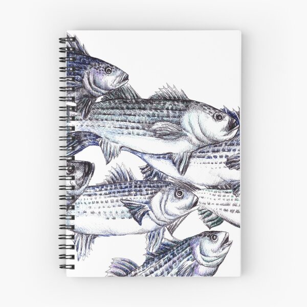 Item preview, "Old School" Striped Bass Ink Drawing  designed and sold by Michelebuttons.