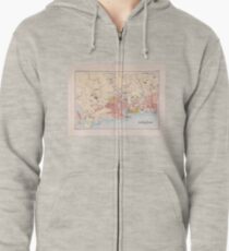 Vintage Singapore Map (1893) Zipped Hoodie