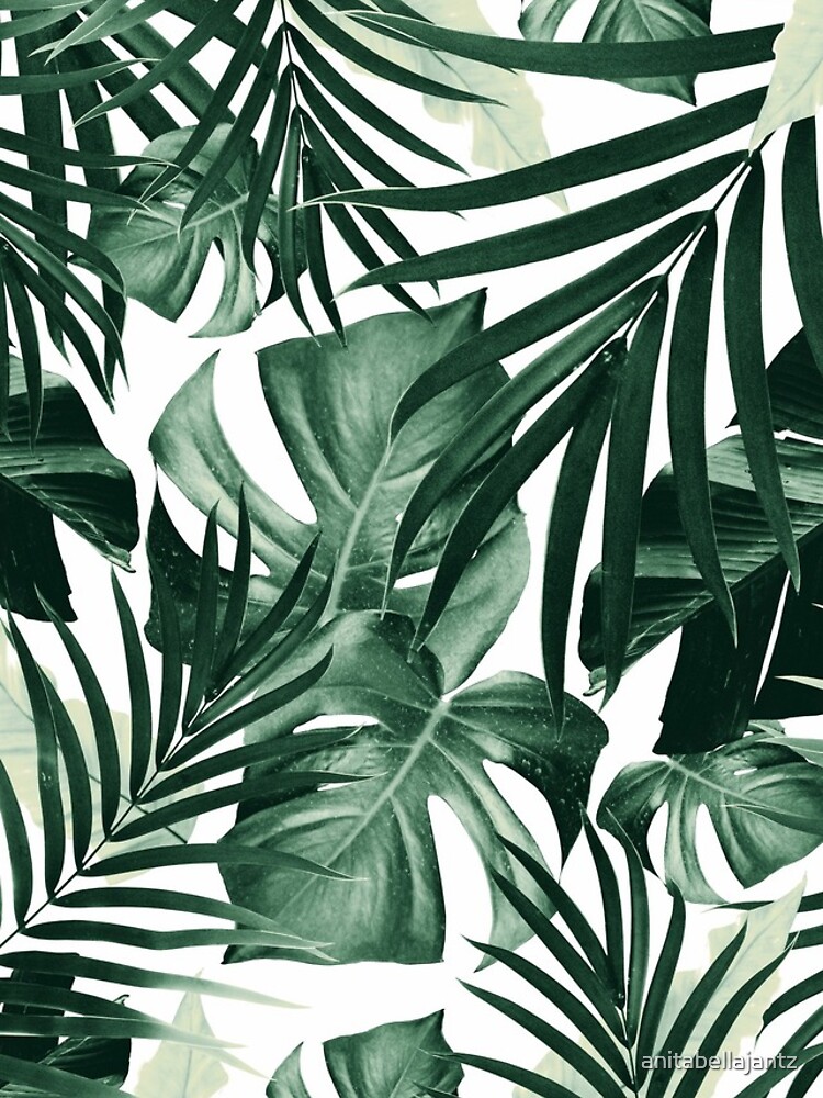 Tropical Jungle Leaves Pattern #4 #tropical #decor #art by anitabellajantz