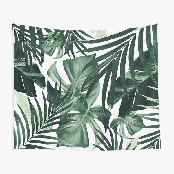 Tropical Jungle Leaves Pattern #4 #tropical #decor #art Tapestry