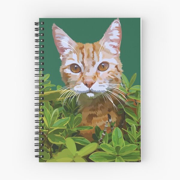 Item preview, Red cat in bushes designed and sold by Elvira Clement.