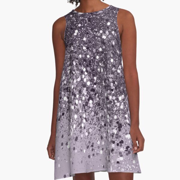 Sparkling Lavender Lady Glitter #2 #shiny #decor #art A-Line Dress