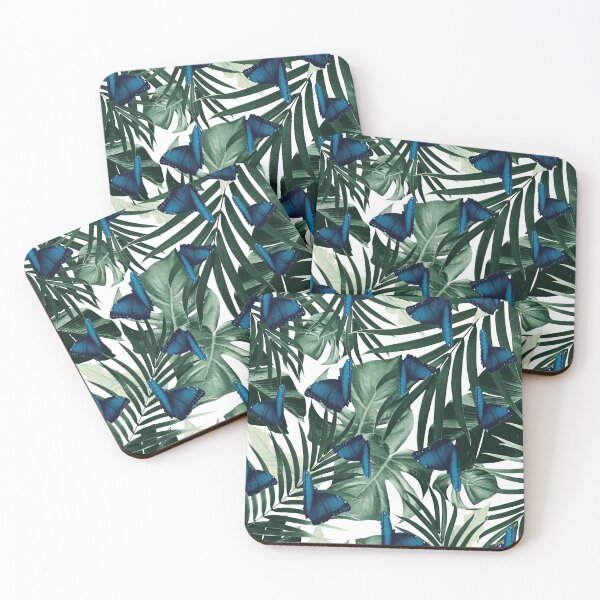 Item preview, Tropical Butterfly Jungle Leaves Pattern #1 #tropical #decor #art  designed and sold by Anita's & Bella's Art.