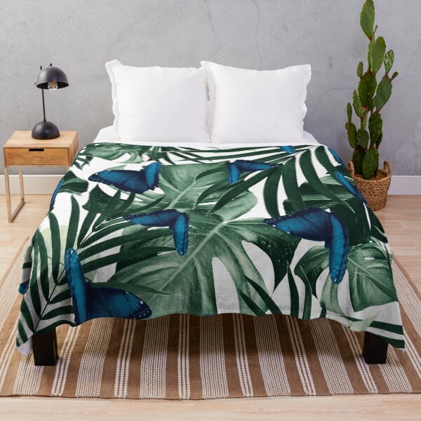 Item preview, Tropical Butterfly Jungle Leaves Pattern #1 #tropical #decor #art  designed and sold by Anita's & Bella's Art.
