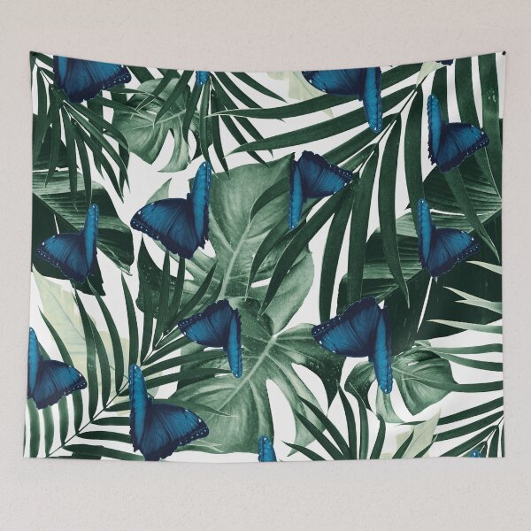 Item preview, Tropical Butterfly Jungle Leaves Pattern #1 #tropical #decor #art  designed and sold by Anita's & Bella's Art.