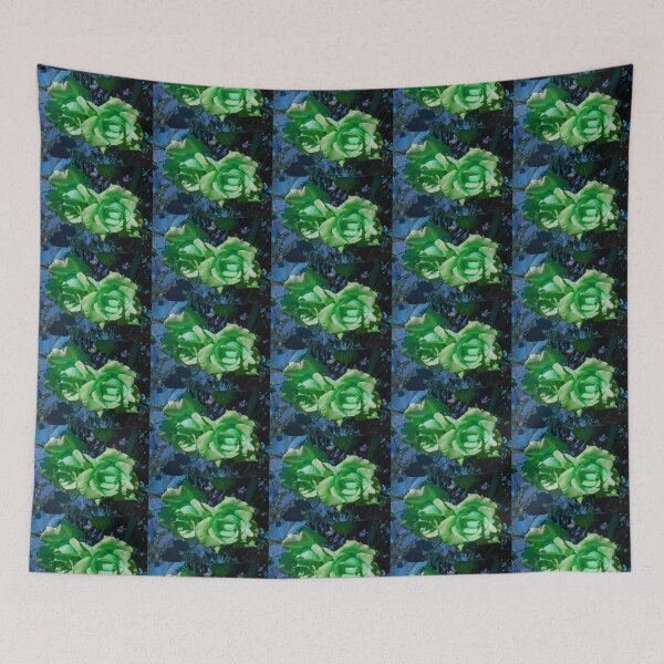 Item preview, 2 green roses, blue 06/23/19 designed and sold by Shellaqua.