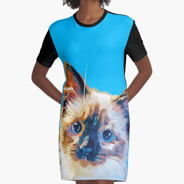 Beautiful cat Graphic T-Shirt Dress