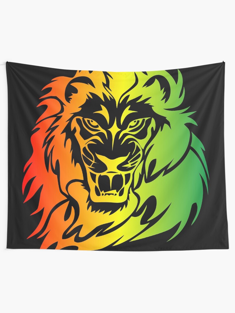 rasta lion tapestry