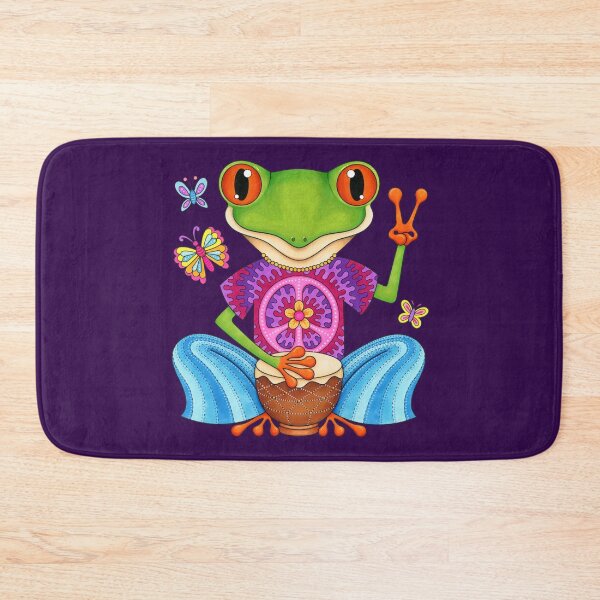 Item preview, Peace Frog - Colorful Hippie Frog Art by Thaneeya McArdle designed and sold by Thaneeya McArdle.