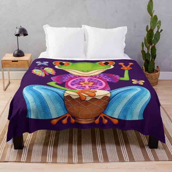 Item preview, Peace Frog - Colorful Hippie Frog Art by Thaneeya McArdle designed and sold by Thaneeya McArdle.