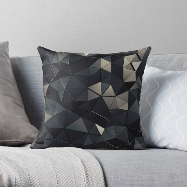 Polygon Noir Throw Pillow