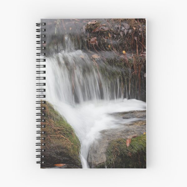Item preview, Agua en cascada sobre rocas cubiertas de musgo en el otoño del año designed and sold by Allen Penton.