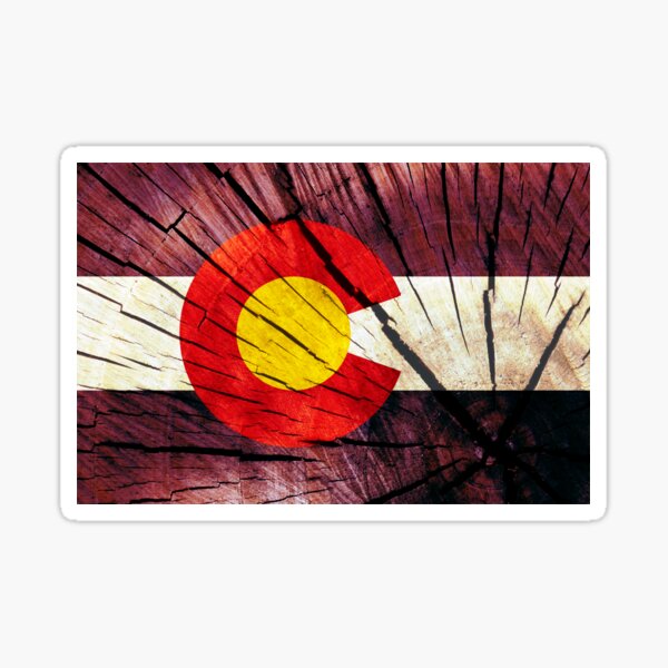 Flag of Colorado - Tree Trunk Wood Sticker