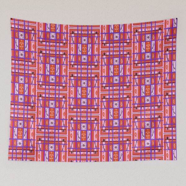 Item preview, Curvy Plaid Abstract Feminine Folk Art by Kristie Hubler designed and sold by kristiehubler.