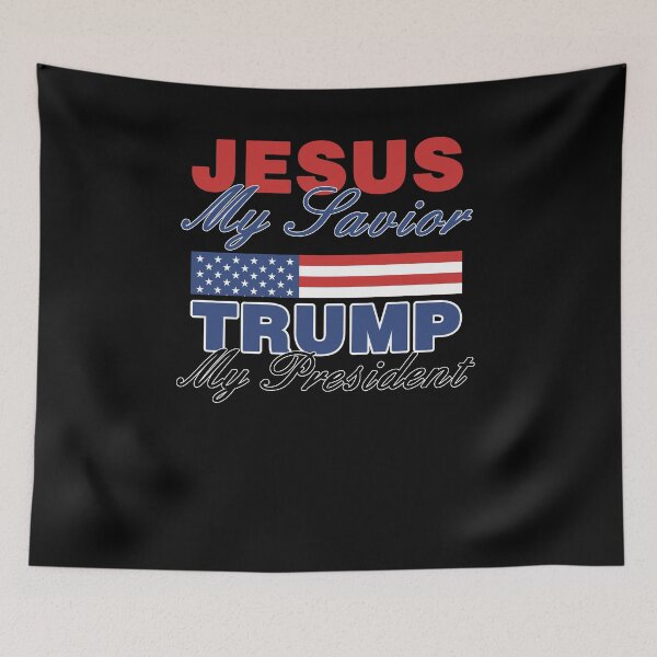 Aperçu de l'œuvre Jésus Mon Sauveur Trump Mon Président Campaing 2020 créée et vendue par Sutra-Lotus-Co.
