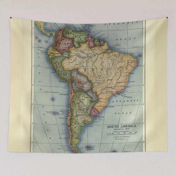 Item preview, Vintage Map of South America (1921) designed and sold by BravuraMedia.